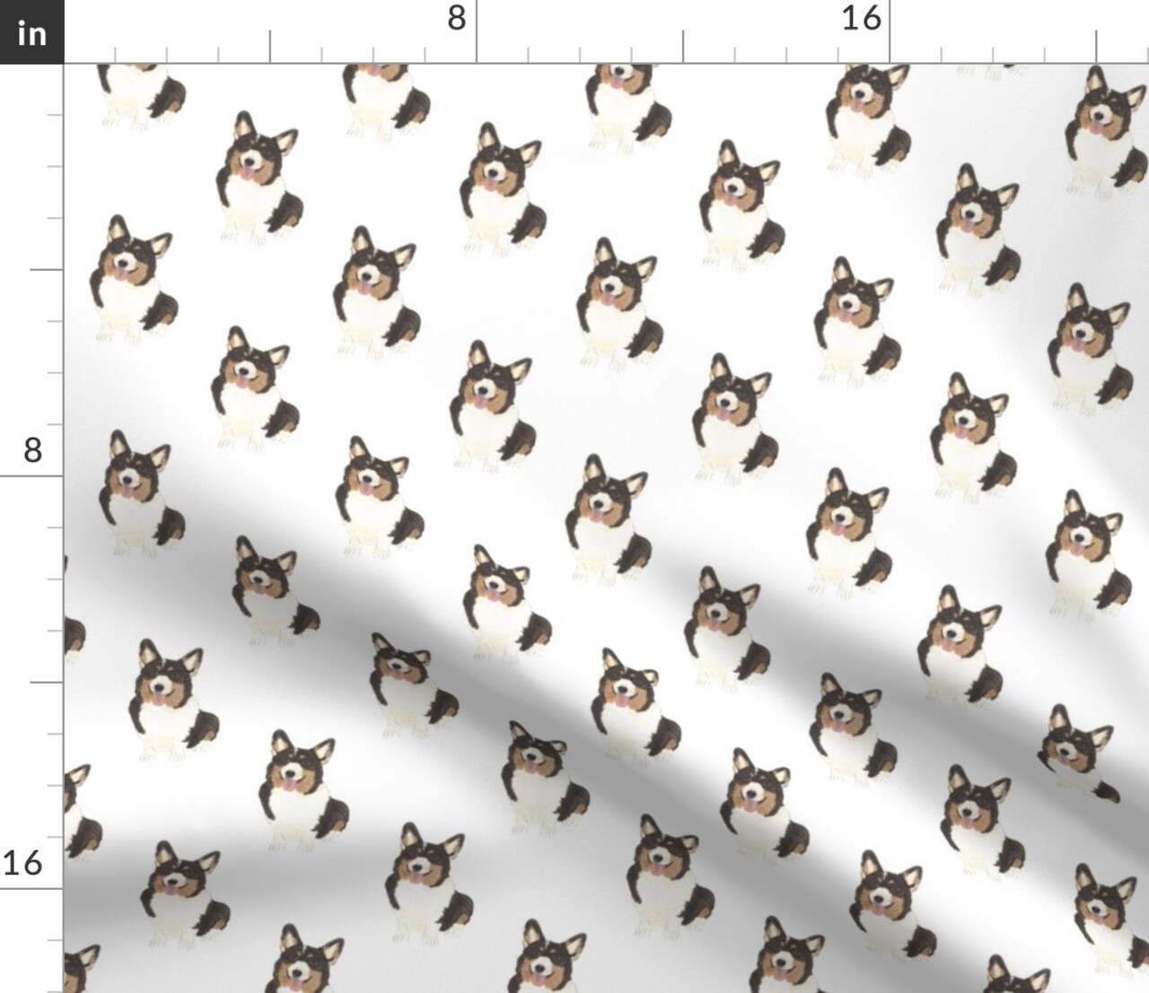 Cute Corgi Corgis Illustrated Dogs Whimsical Welsh Pembroke Beige Cream Custom Printed Fabric by Spoonflower Various Fabrics by the Yard or Fat Quarter
